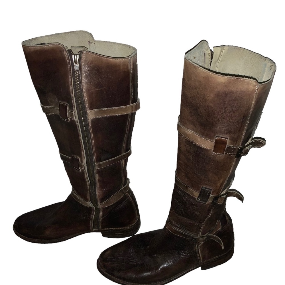 Women's Bed Stu Cobbler Series Brown Leather Kitty Tall Riding Boots Size 8.5